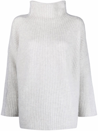 3.1 Phillip Lim Ribbed High-neck Jumper In Grey