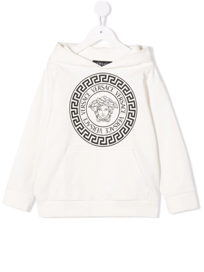 Shop Versace Medusa Logo-print Hoodie In White