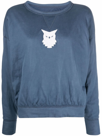 Shop Maison Margiela Owl-print Sweatshirt In Blue
