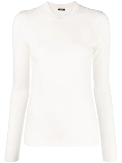 Shop Joseph Round-neck Knitted Top In Neutrals