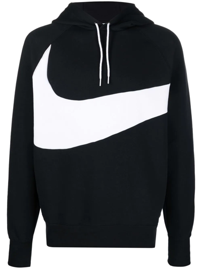 Nike Swoosh Tech Fleece Pullover Hoodie In Black/white | ModeSens
