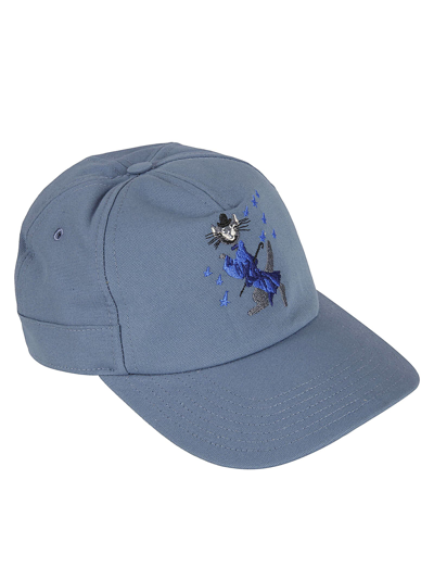 Shop Canali Embroidered Baseball Cap In Azure