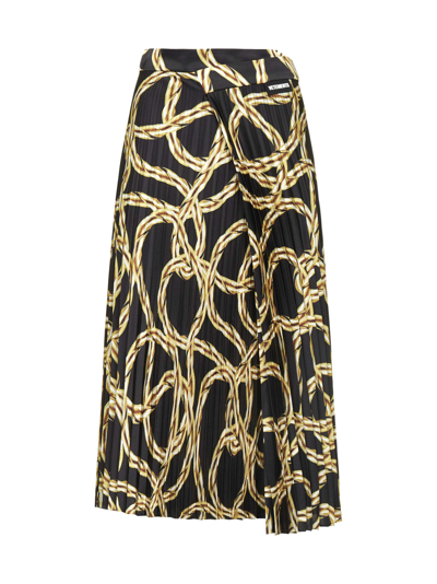Shop Vetements Skirt In Gold Chain Black