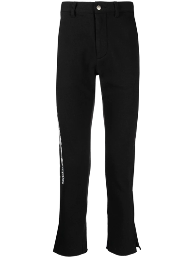Shop Facetasm Straight-leg Cotton Trousers In Black