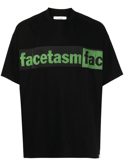 Shop Facetasm Logo Print T-shirt In Black