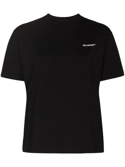 Shop Off-white Diagonal Logo Short-sleeve T-shirt In Black