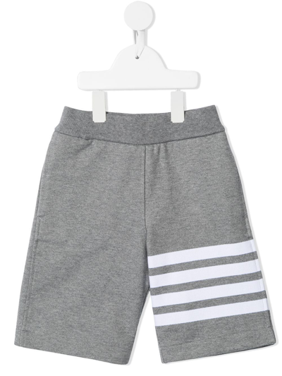 Shop Thom Browne Loopback Jersey 4-bar Track Shorts In Grey