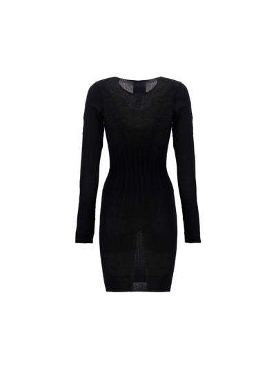 Givenchy Textured Black Dress In Black