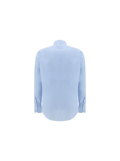 Shop Finamore Men's Light Blue Other Materials Shirt