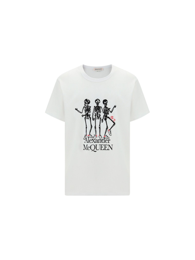 Shop Alexander Mcqueen Men's White Other Materials T-shirt