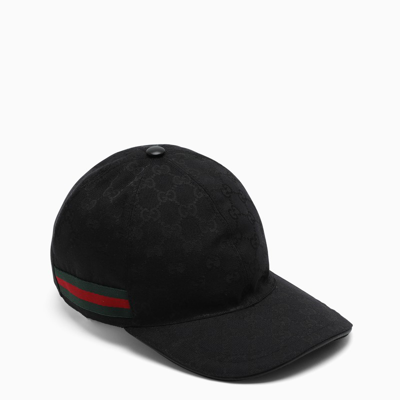 Shop Gucci Black Baseball Cap With Web