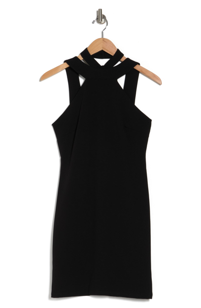 Shop Bebe Choker Mini Sheath Dress In Black