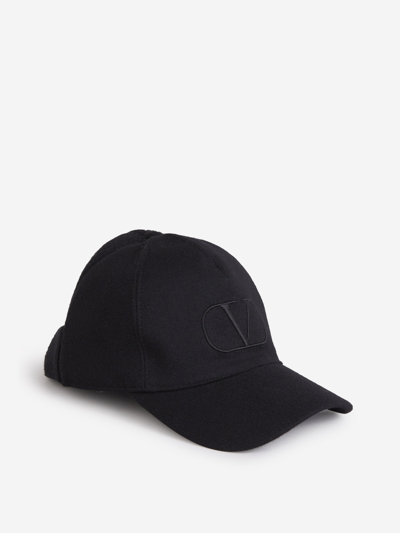Shop Valentino Logo Embroidered Baseball Cap In Black