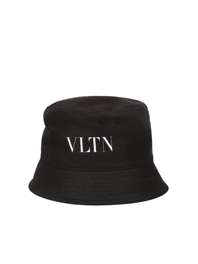Shop Valentino Logo Printed Bucket Hat In Black