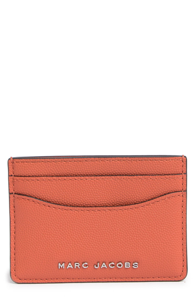 Shop Marc Jacobs Pebbled Leather Card Case In Mecca Orange