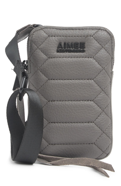 Shop Aimee Kestenberg Capri Quilted Leather Crossbody Phone Bag In Glacier Grey