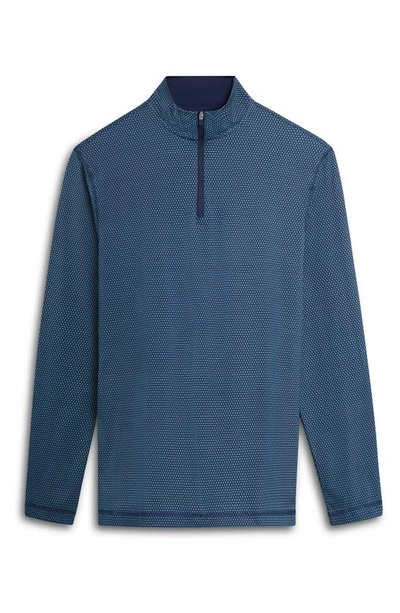 Bugatchi Ooohcotton® Print Stretch Half Zip Pullover In Mint