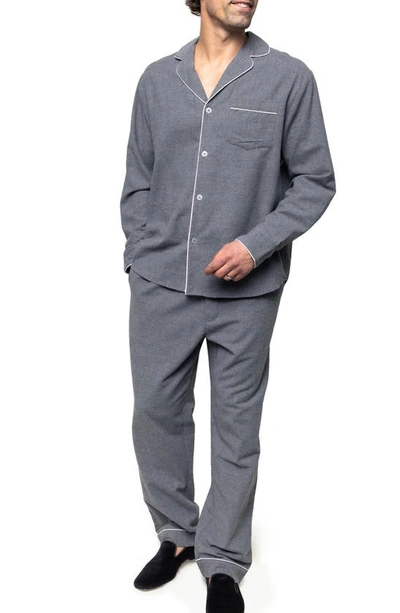 Shop Petite Plume Cotton Flannel Pajamas In Grey