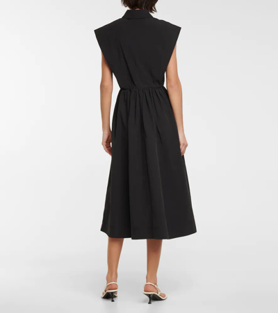 Shop Co Essentials Tton-blend Midi Dress In Black