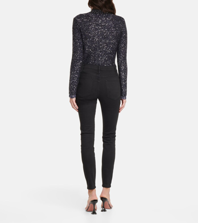 Frame 24 Hour Cropped High-rise Skinny Jeans In Film Noir