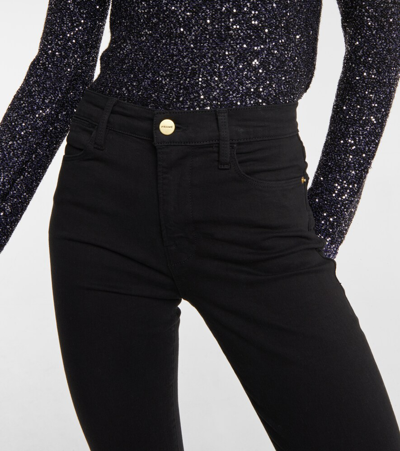 Frame 24 Hour Cropped High-rise Skinny Jeans In Film Noir