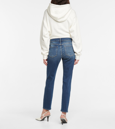 Frame Le Garcon Mid-rise Cropped Jeans In Azure