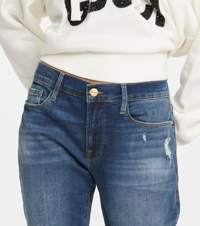 Shop Frame Le Garcon Mid-rise Cropped Jeans In Azure