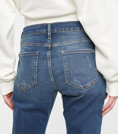 Frame Le Garcon Mid-rise Cropped Jeans In Azure