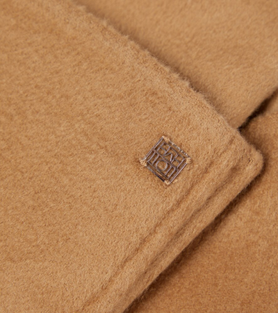 Shop Totême Wool And Cashmere Mittens In Camel