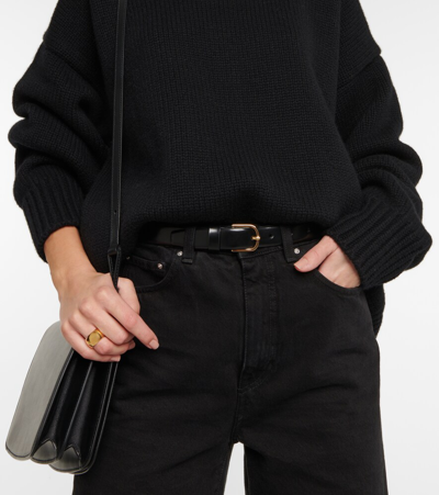 Shop Totême Leather Belt In Black