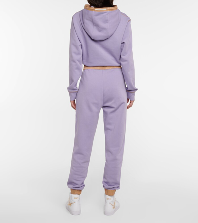 Shop Moncler Jersey Sweatpants In Lilac