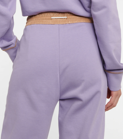 Shop Moncler Jersey Sweatpants In Lilac