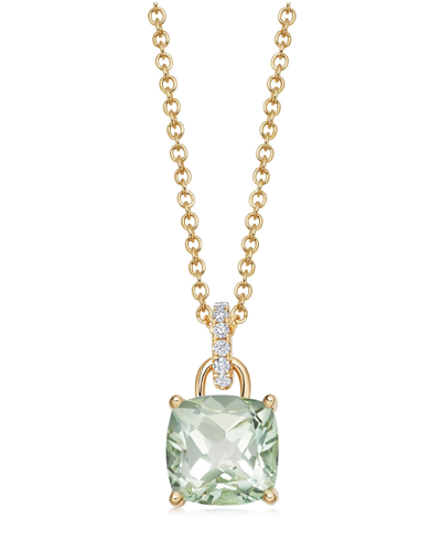 Shop Kiki Mcdonough Kiki Classics Green Amethyst Diamond Pendant Necklace