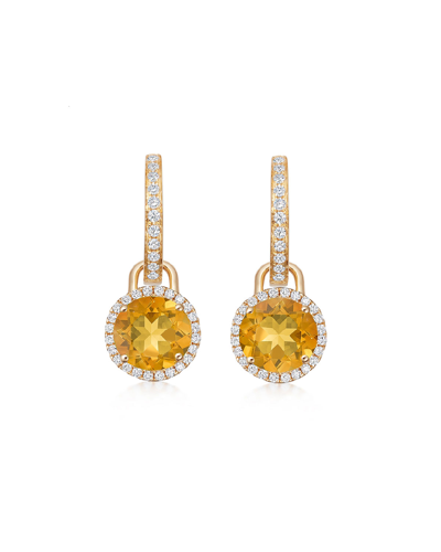 Shop Kiki Mcdonough Grace 18k Yellow Gold Citrine Diamond Drop Earrings