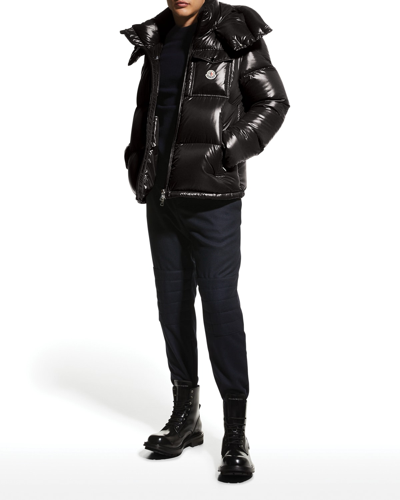 Shop Moncler Men's Montbeliard Shiny Nylon Jacket In Black