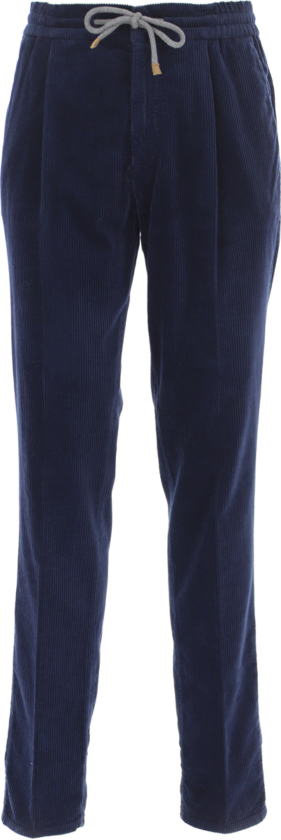 Shop Brunello Cucinelli Corduroy Straight In Navy