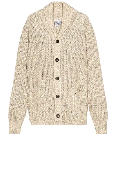 Schott Heavyweight Shawl Collar Cardigan In Limestone