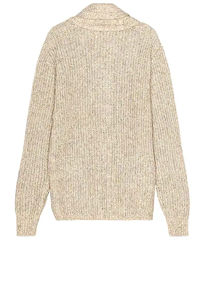 Schott Heavyweight Shawl Collar Cardigan In Limestone