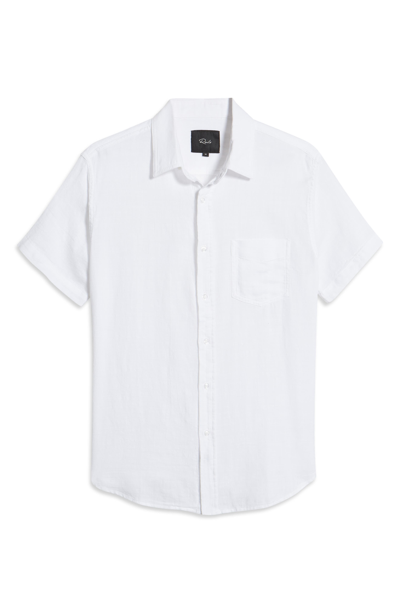 Shop Rails Fairfax Short Sleeve Button-up Cotton Shirt In White