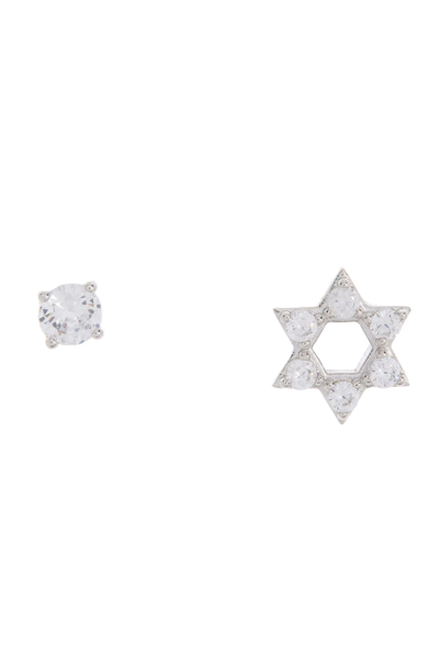 Nadri Reminisce Star Of David Cz Stud Earrings In Rhodium