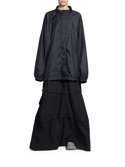 Shop Balenciaga Allover Rain Logo Rain Jacket For Men In Black