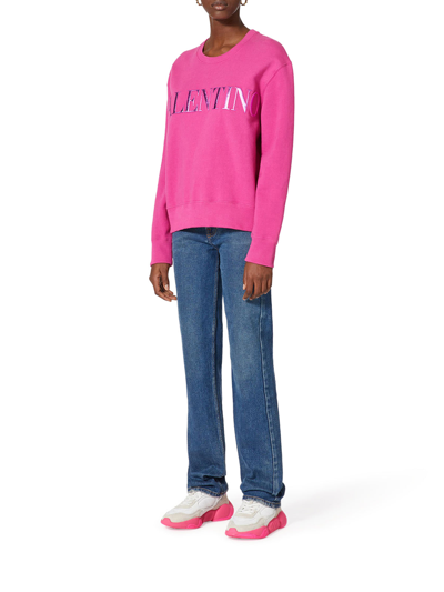 Shop Valentino Jersey Sweatshirt In Pink & Purple