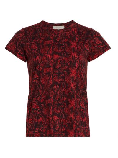 Shop Rag & Bone Women's Snake Print Crewneck T-shirt In Red Multi