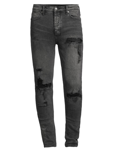Shop Ksubi Men's Van Winkle Angst Trashed Skinny Jeans In Black