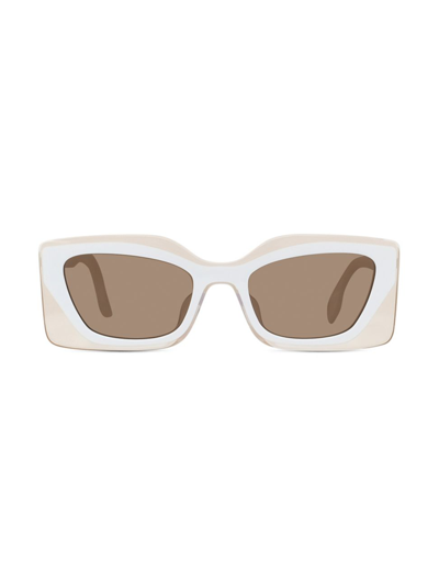 Shop Fendi Feel 51mm Rectangular Sunglasses In White