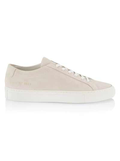 Shop Common Projects Women's Women's Achilles Suede Low-top Sneakers In Beige