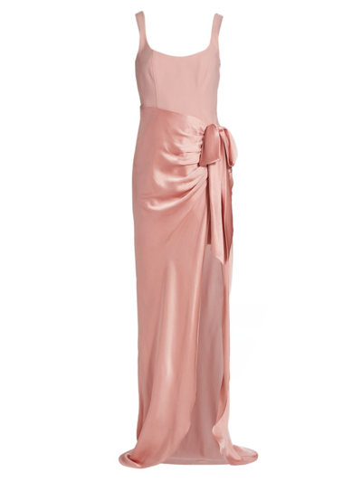 Shop Cinq À Sept Women's Marian Draped Gown In Peony Pink