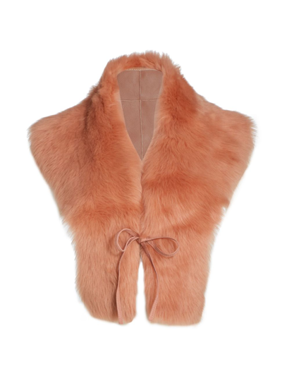 Shop Maximilian Women's Shearling Collar In Pink