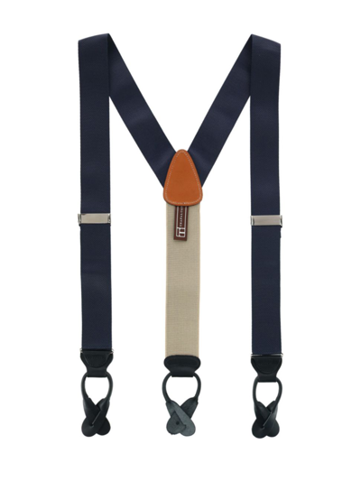 Shop Trafalgar Men's The Hudson Brace Suspenders In Navy