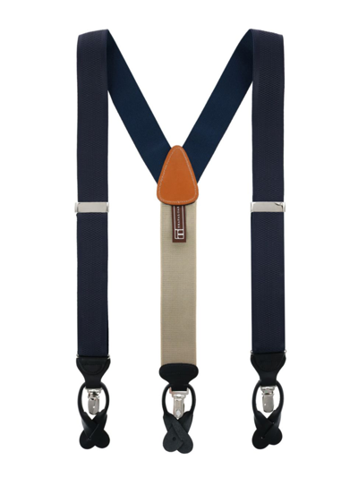 Shop Trafalgar Men's Classic Convertible Brace Suspenders In Navy